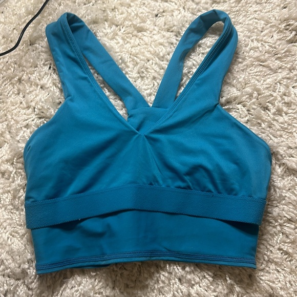 Alo Airbrush Real Bra Tank In blue splash size small - Picture 8 of 9